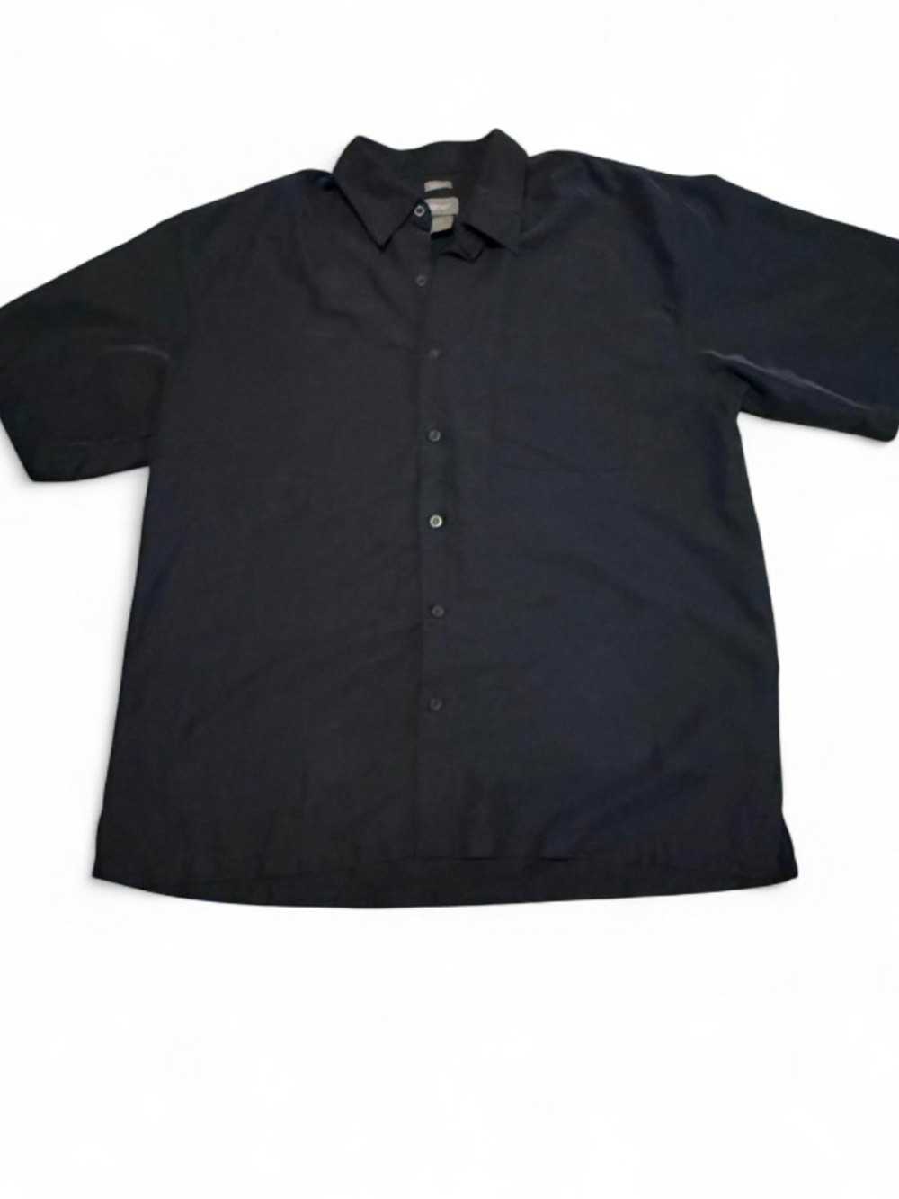 VTG 90s Bruno Sueded Shirt XL Black Rayon Blend Made In Korea Short Sleeve